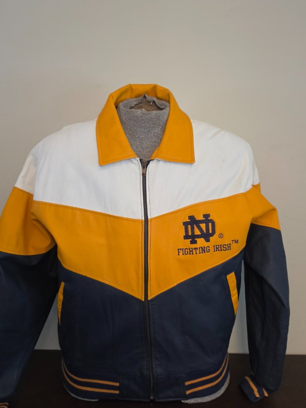 VTG. Notre Dame Fighting Irish Leather Jacket by College Phase